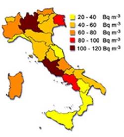 Mappa inquinamento da radon