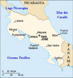 Mappa della Costa Rica