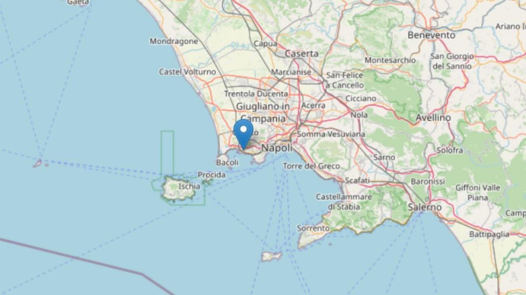 Mappa con epicentro della scossa